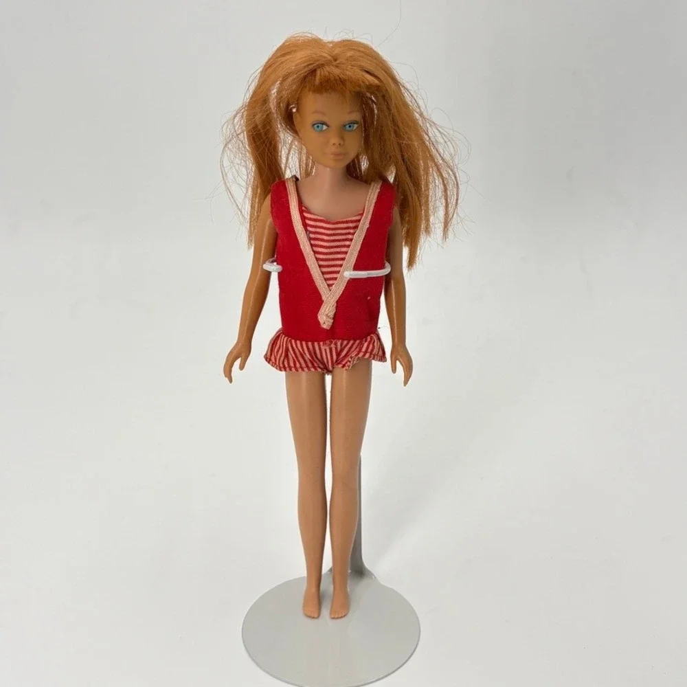 1960s Skipper Barbie‎ Doll Titan Redhead Blue Eyes Japan Striped Swimsuit